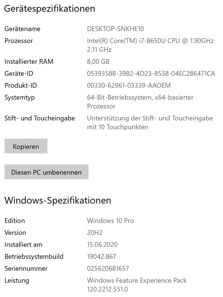 Microsoft Surface Book 2 Frontkamera nicht aktivierbar