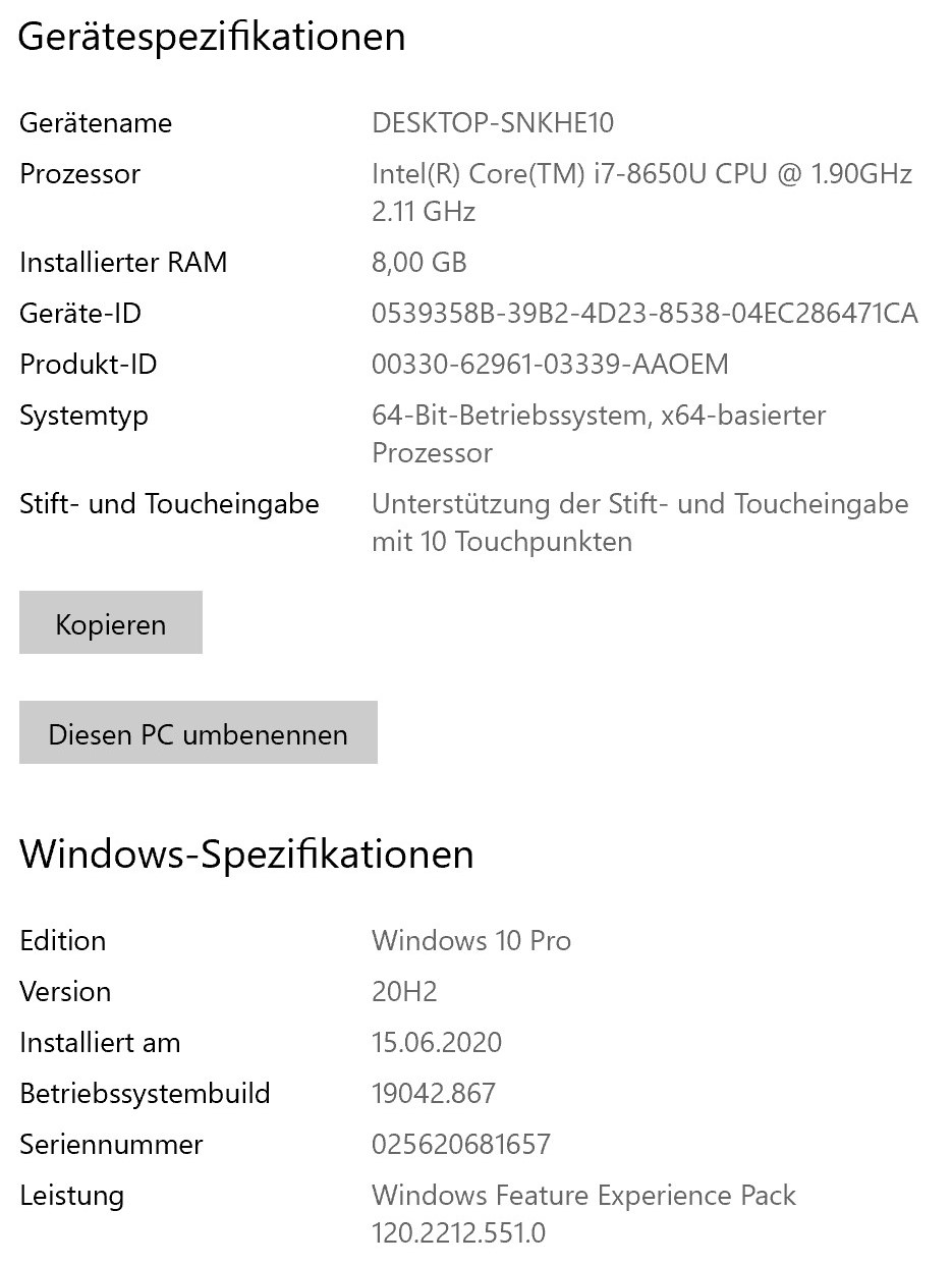 Microsoft Surface Book 2 Frontkamera nicht aktivierbar