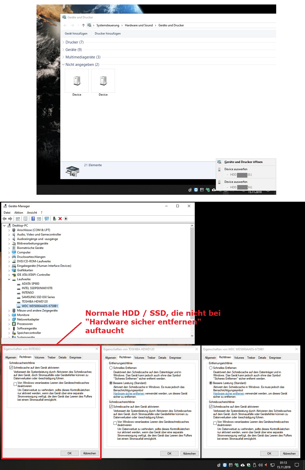 Festplatten bei "Hardware sicher entfernen" | Warum?