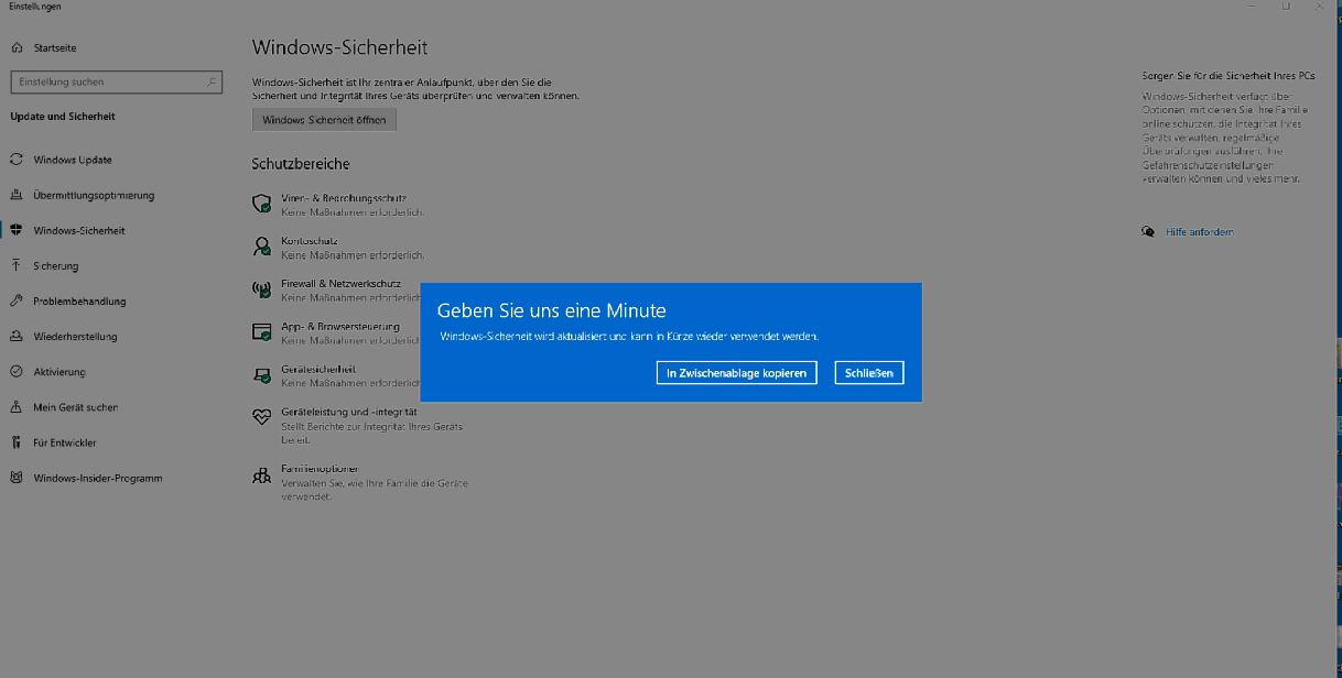 Windows Sicherheit lässt sich nicht mehr ausführen