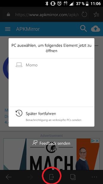 Senden an Smartphone