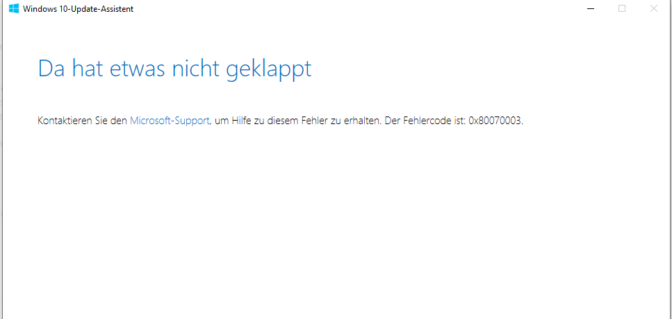 Update von Windows 10 nicht möglich / Fehlercode:  0x800f0922/ 0x8024000b / 0x8024001e