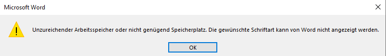 Windows 10 Enterprise (Inplace von Windows 7 Enterprise) - Office 2016 - Schriftartenproblem