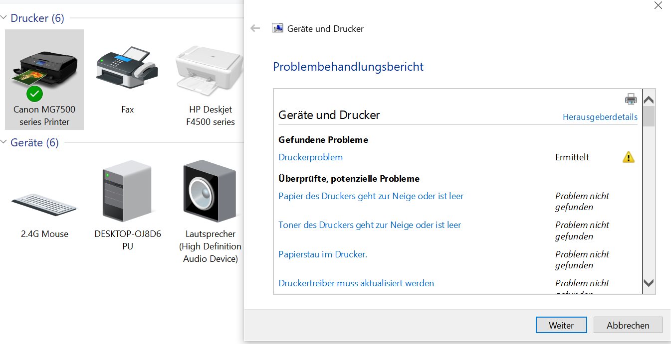 Windows 10/64 20H2 -Update KB 8000502:  ein weiteres Druckerproblem!