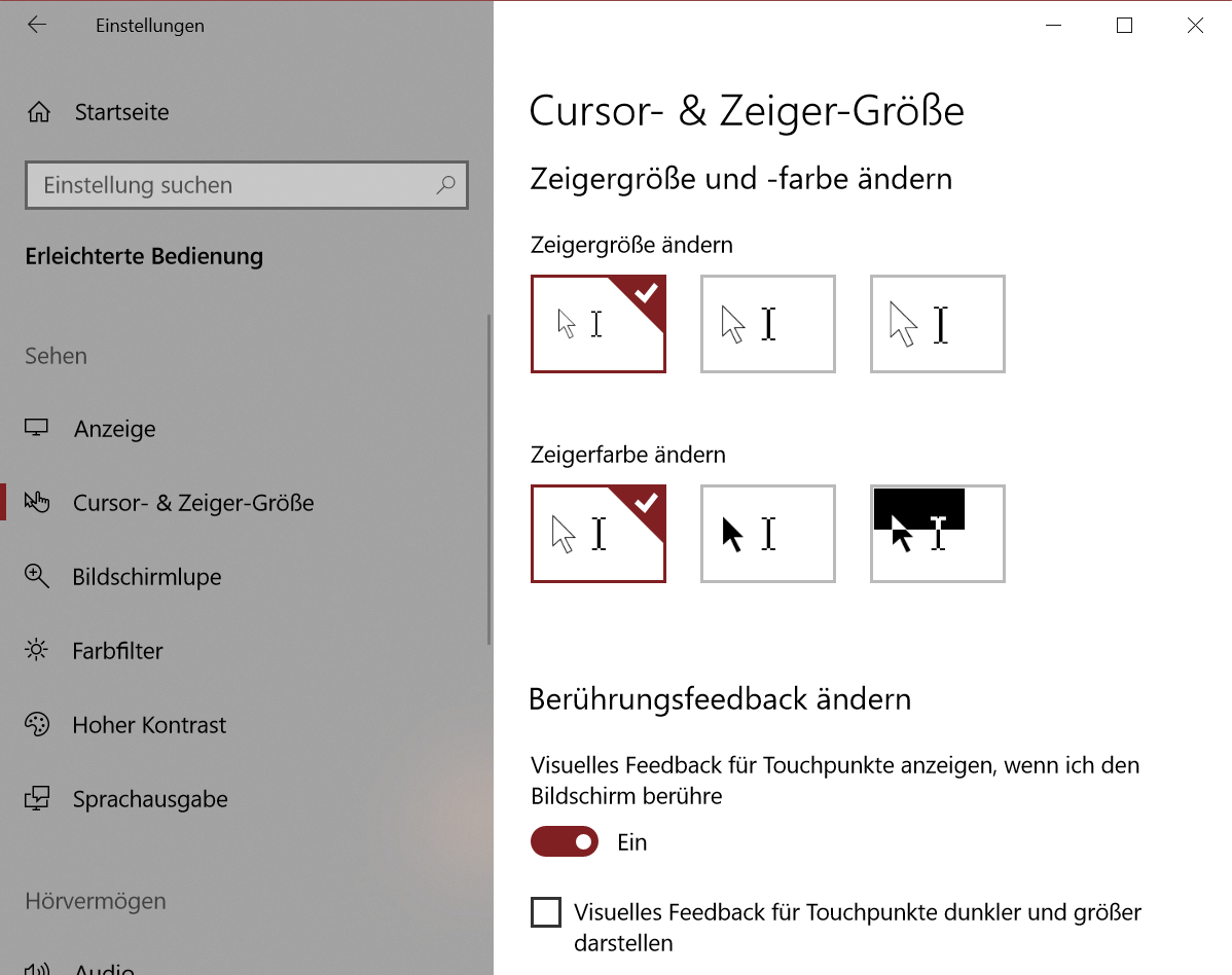 Cursor-Design zum ursprünglichen Design wechseln