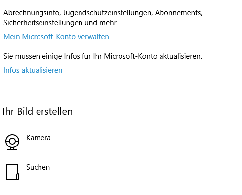 Lokales Konto auf Windows 10 / 1803 nicht aktivierbar