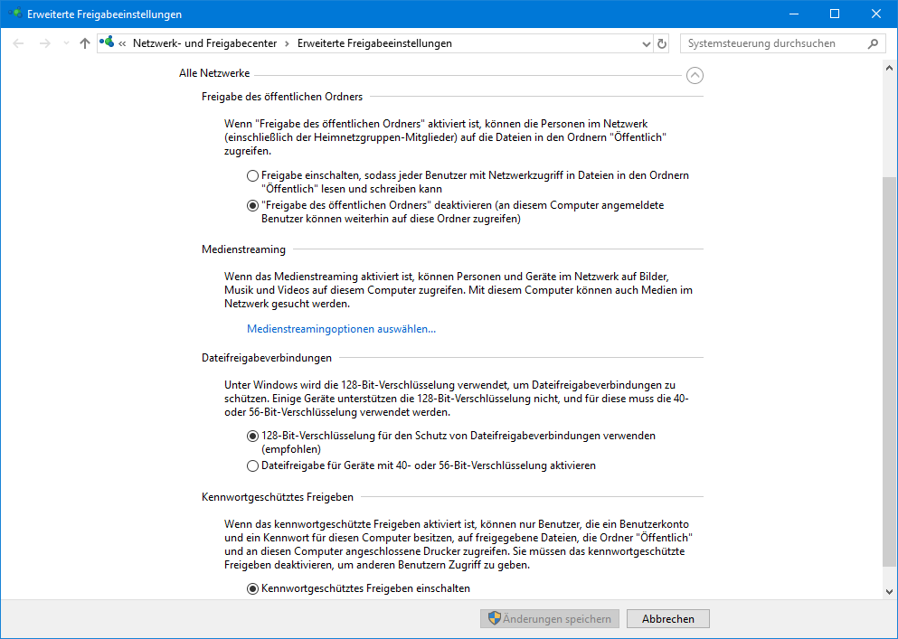 Kein Netzwerkzugriff unter Win 10