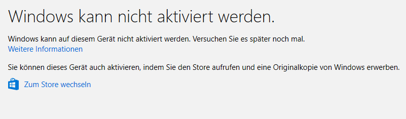 Windows 10 lässt sich trotz verknüpftem Microsoft Account nicht auf neuer Hardware aktivieren