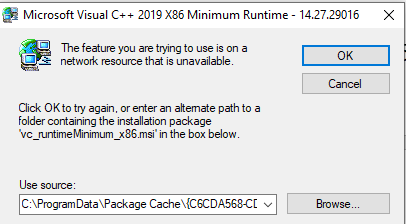 Visual C++ Redistributable Package Installationsfehler