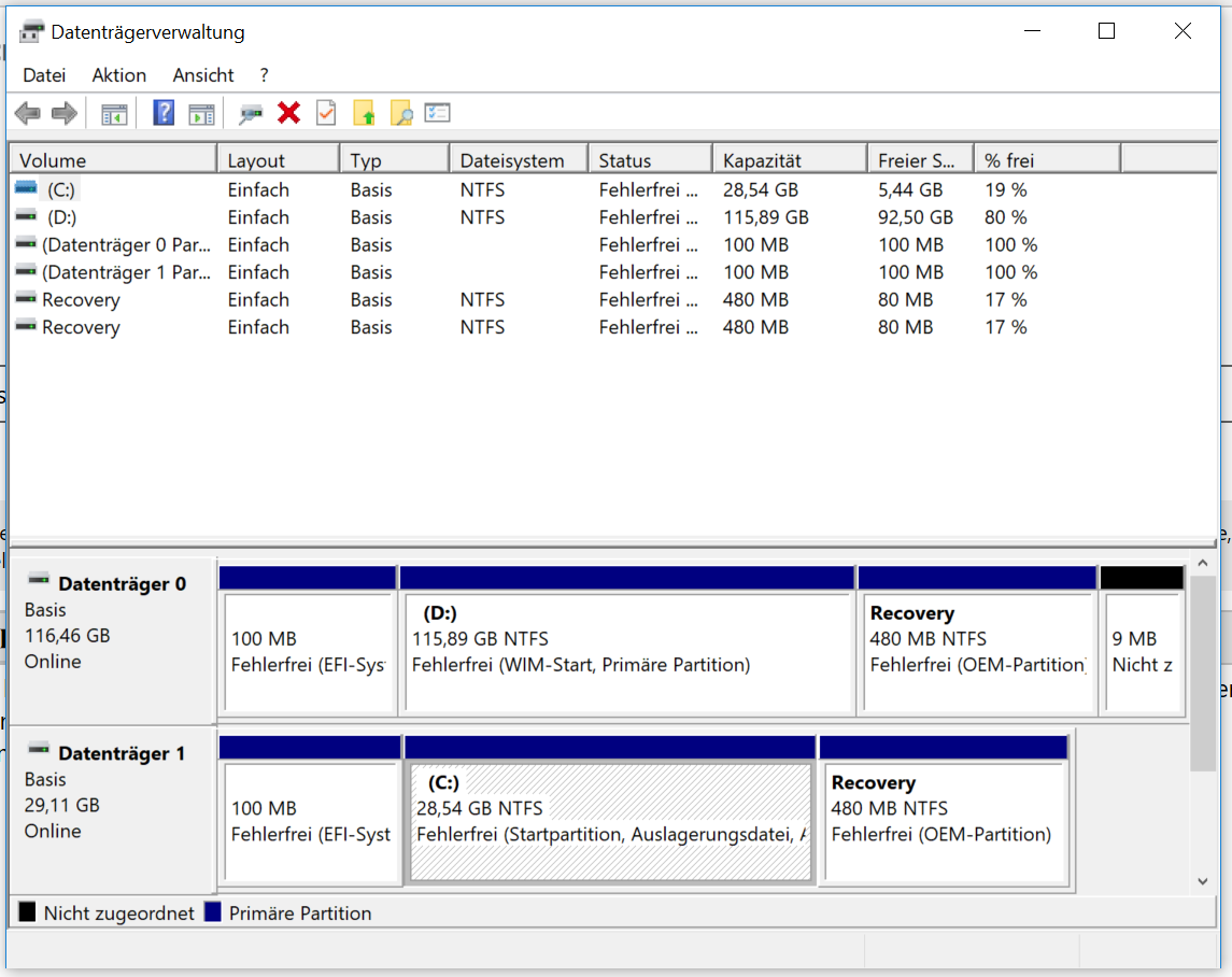 Windows von d: starten