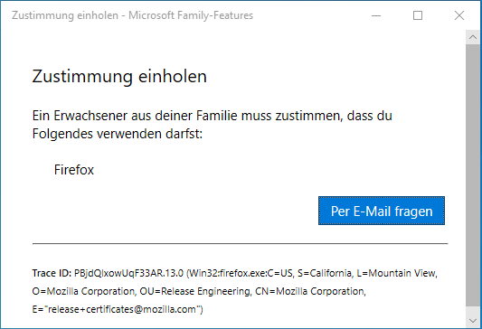 Freischaltung externer Browser Firefox oder Chrome - Microsoft Family blockiert diese permanent