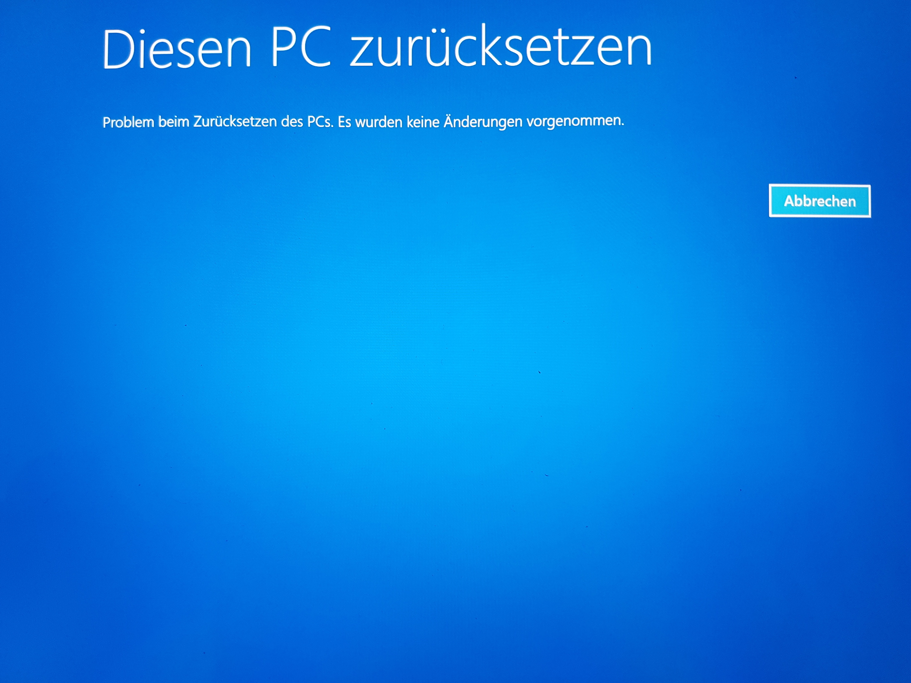 Windows 10 Wiederherstellen über USB Abbruch