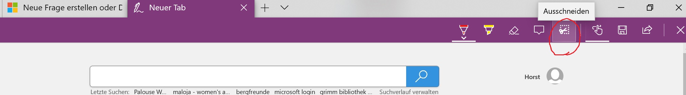 Herrausschneiden von einzelnen Bestandteilen aus microsoft edge broswer in PDF funktioniert...