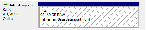 USB externe Festplatte NTFS, nach reaktivierung aus dem Energiesparmodus RAW
