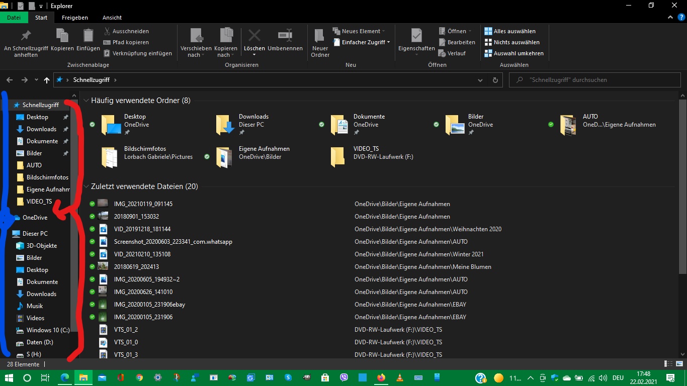 Windows Explorer -Insider Build 21318.1000,linke Strukturanordnung ?