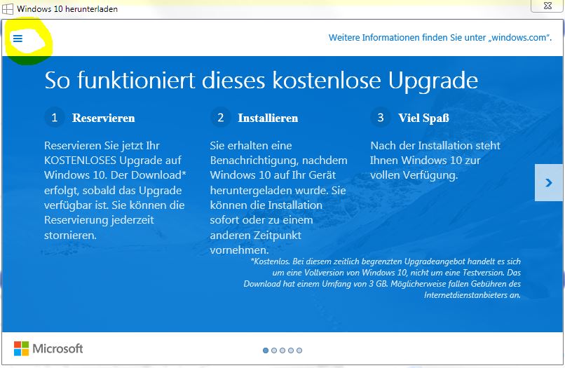 bitte um sofortige stornierung meiner Windows 10 Upgrade reservierung