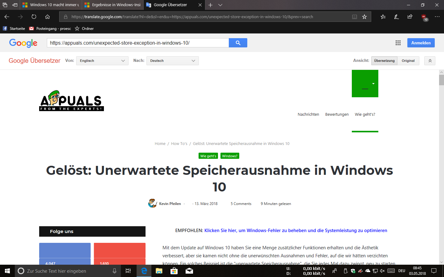 Windows 10 macht immer und immer Probleme