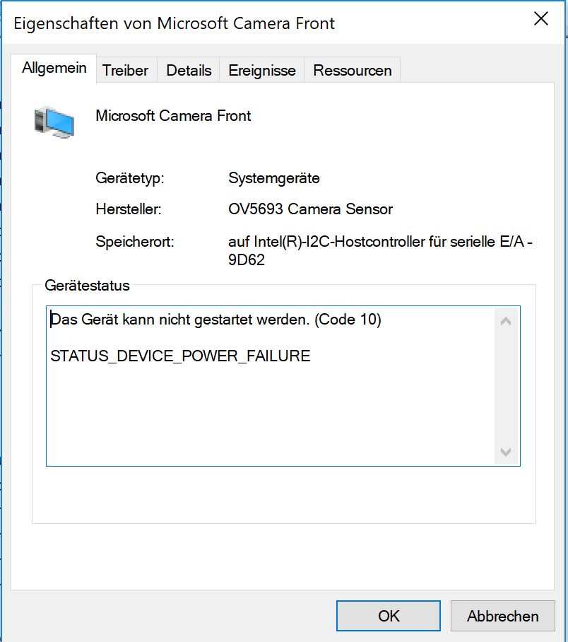 Camera Surface Pro 4 is not working.