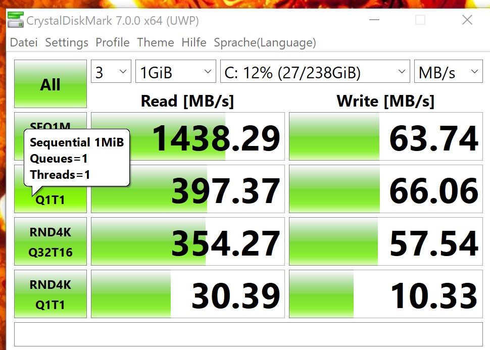 SP6 Sehr langsame SSD-Schreib-Performance