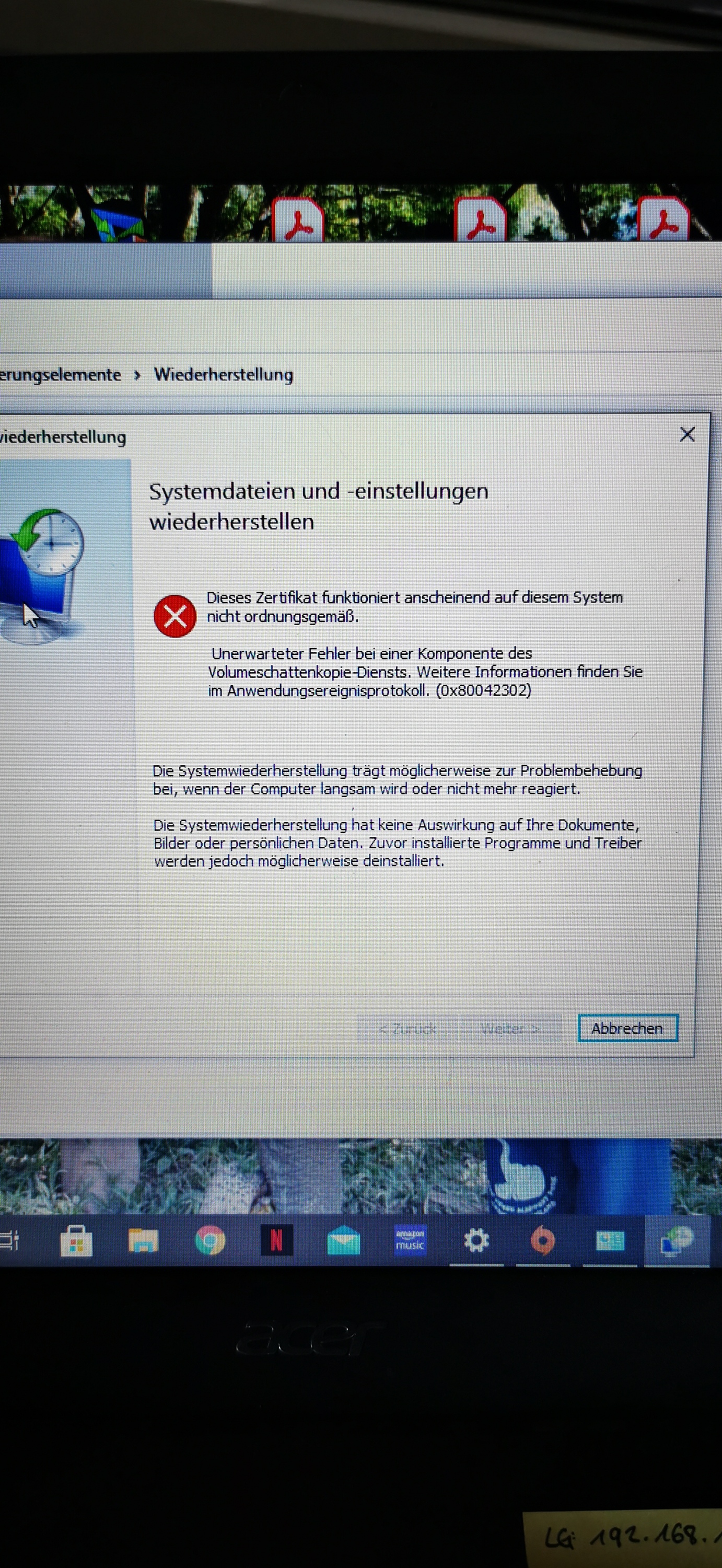 WINDOWS 10 - Plötzlich, kein Netzwerk , keinen Ton, Anmeldeproblem....