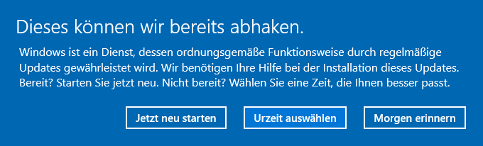 W10 Update Dialog (Urzeit)