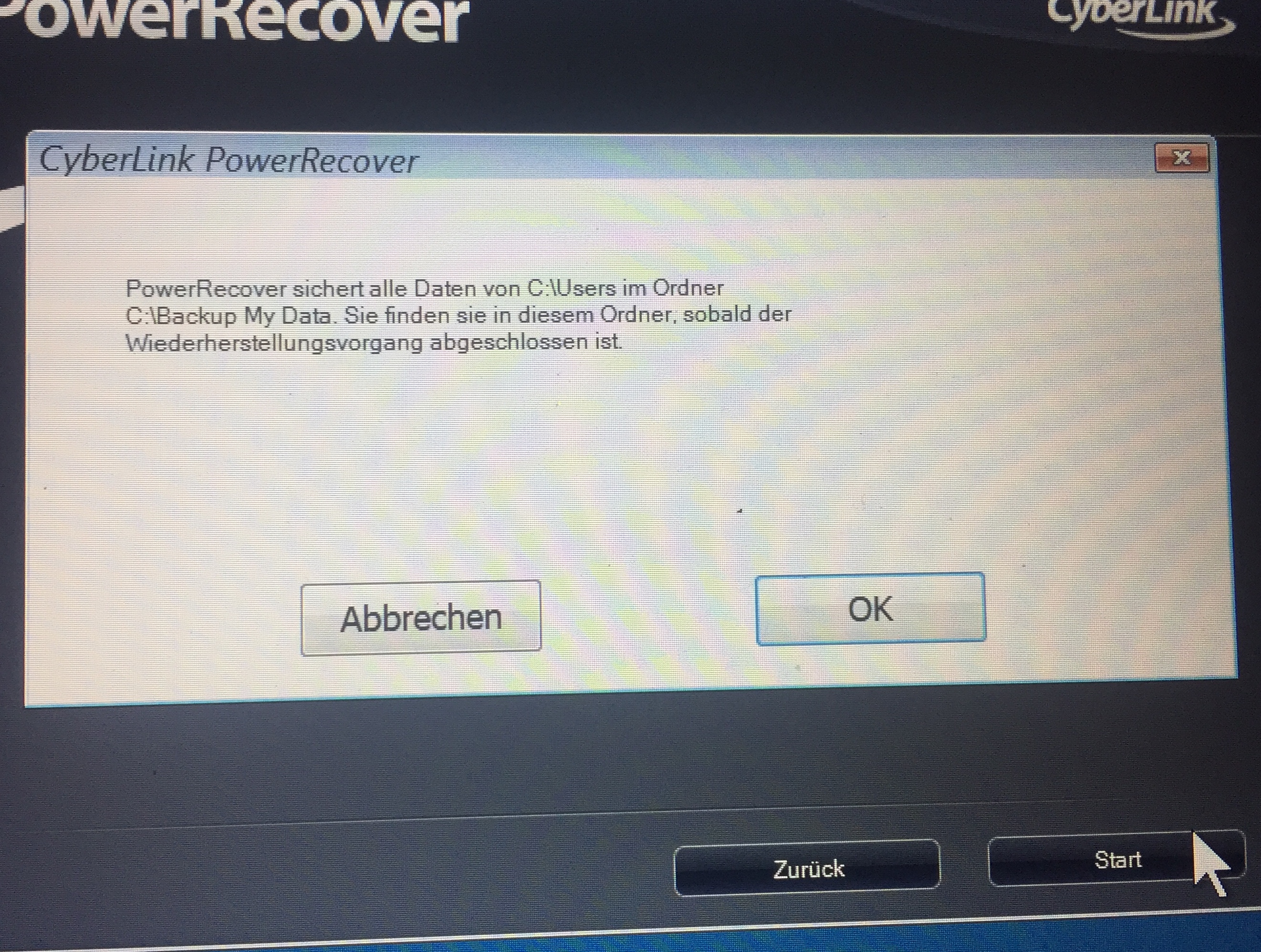 CyberLink PowerRecover Wiederherstellung Endlosschleife