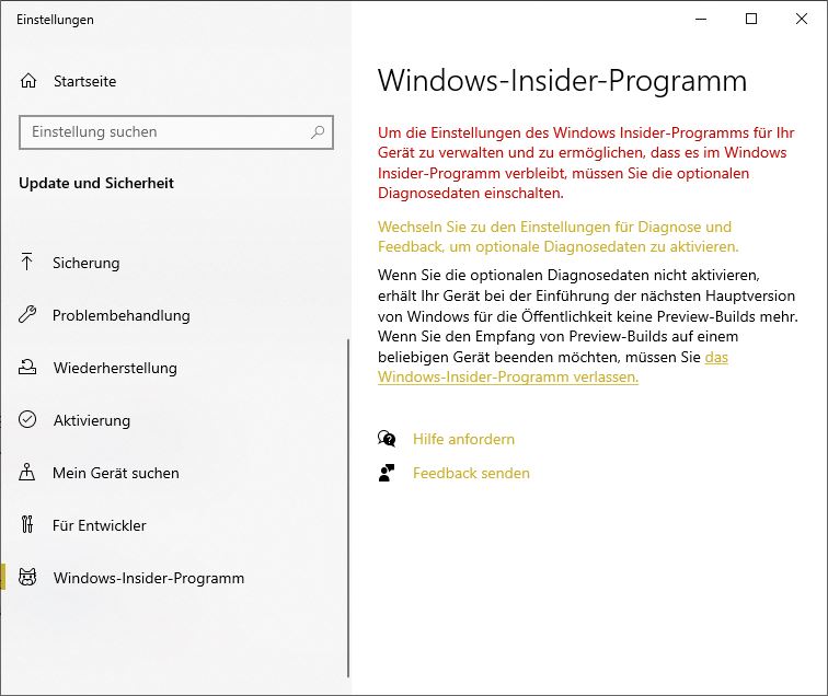 windows insider programm