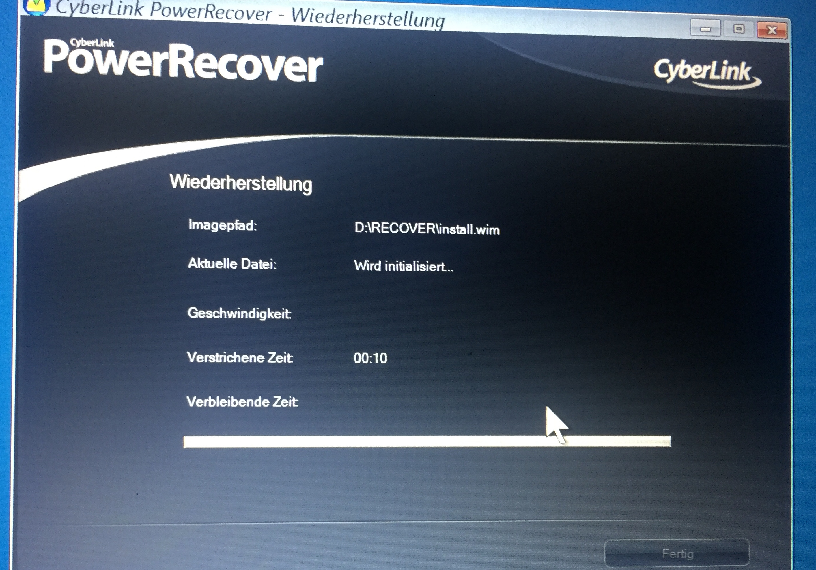 CyberLink PowerRecover Wiederherstellung Endlosschleife