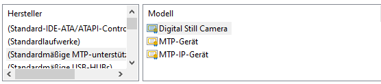 Treiber MTP-USB Gerät ist nicht vorhanden