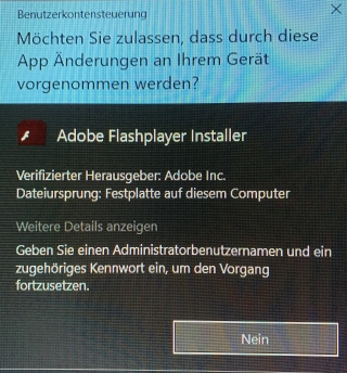 ADMIN Konto nicht vorhanden