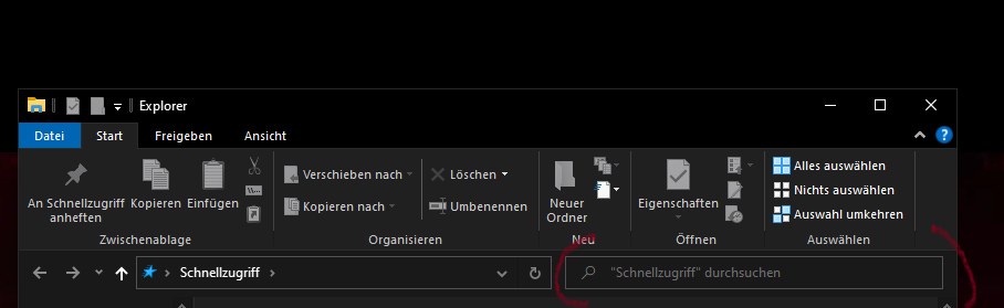 Suchfeld im Win10 Explorer Funktioniert nicht mehr