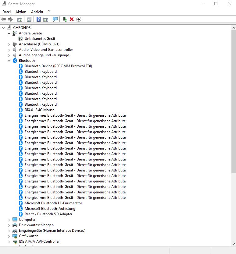 Verdoppelungen von Bluetooth Einträgen / mehrfache identische Einträge in WIN 10 PRO -...