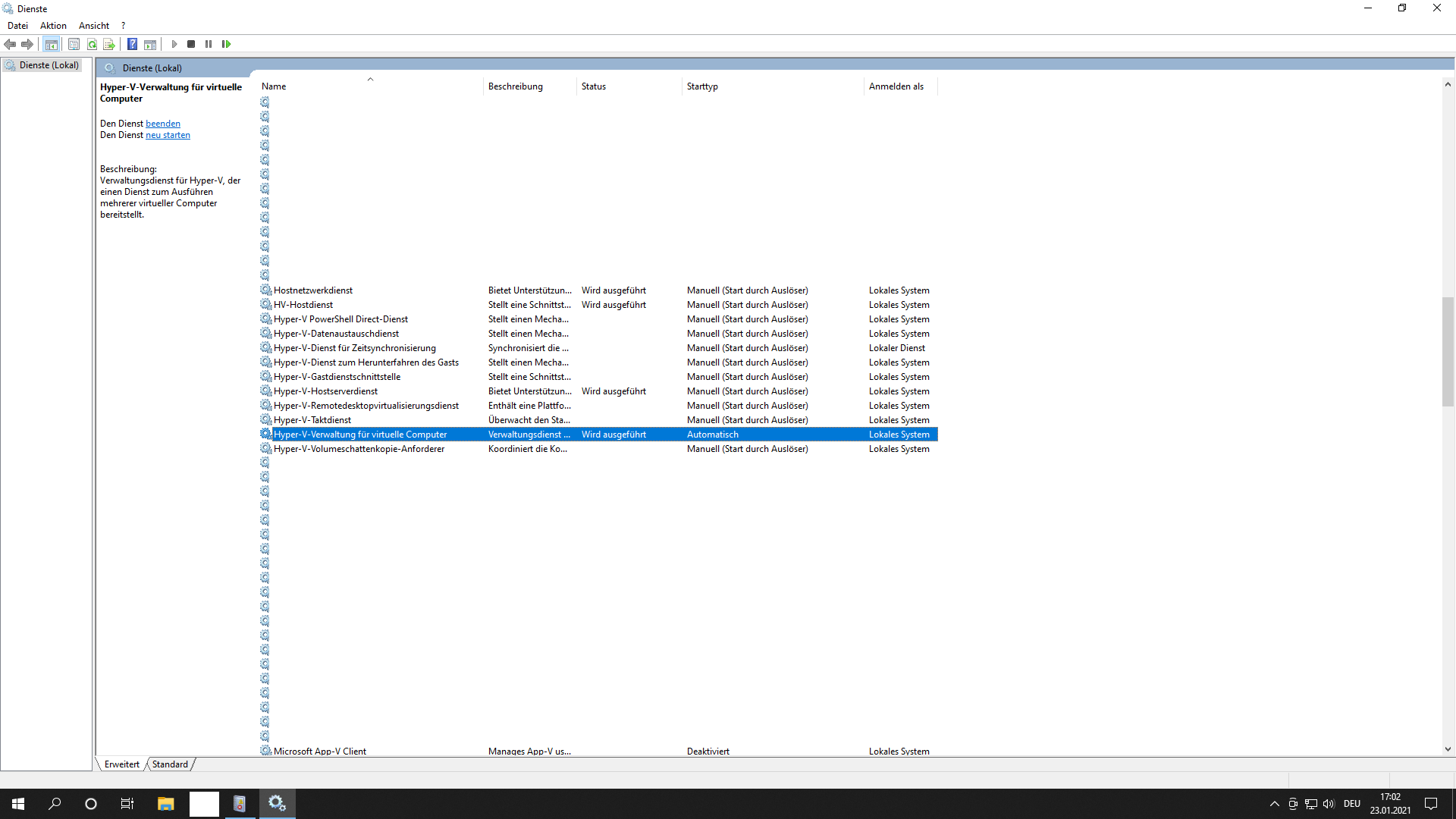 Hyper-V Dienste aus dem Autostart entfernen?!