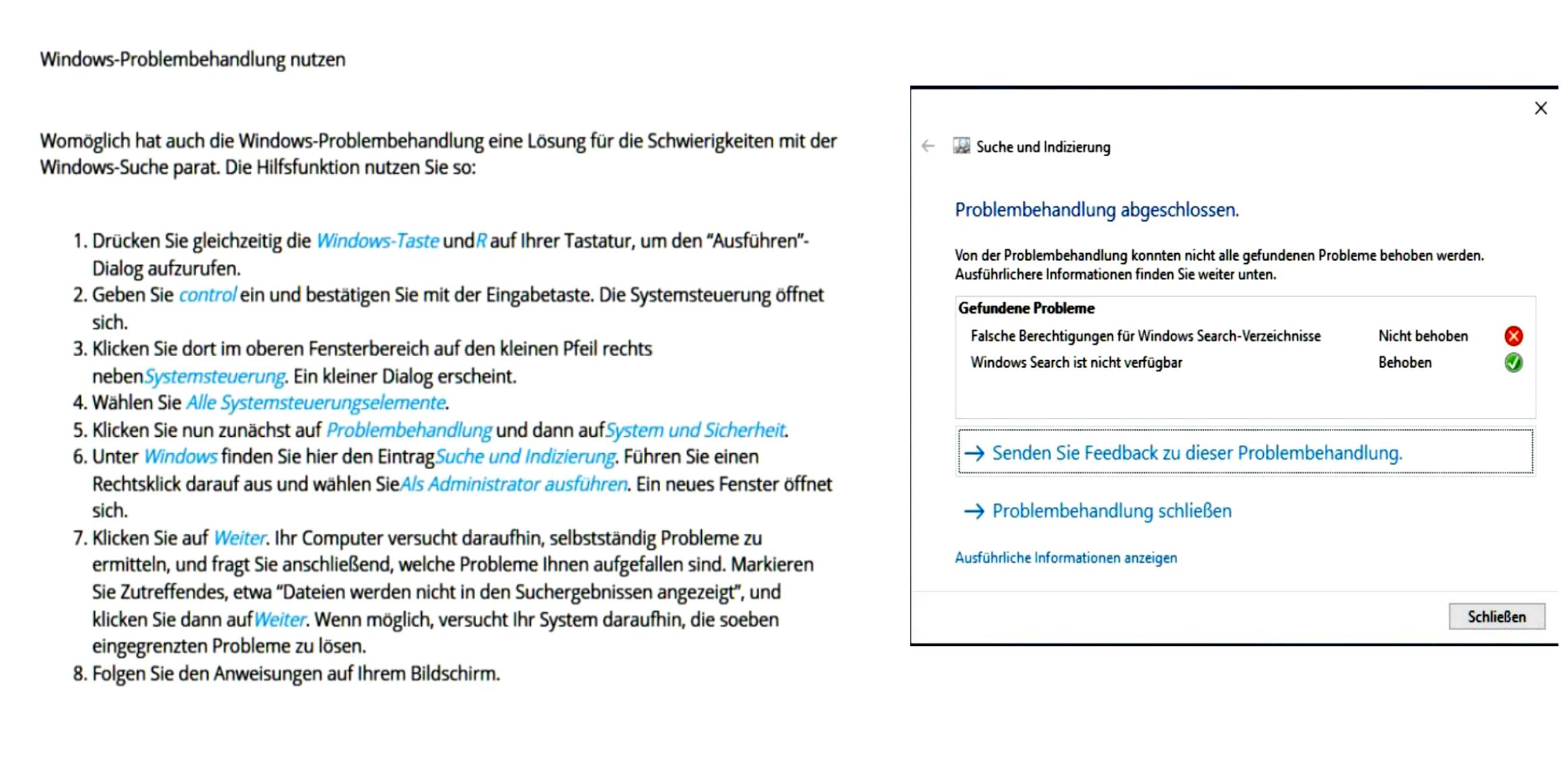 Texteingabe in der Dateisuche vom Windows10 Explorer ist nicht mehr möglich