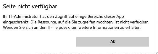 Überwachte Ordner in Einstellungen aufrufen nicht möglich