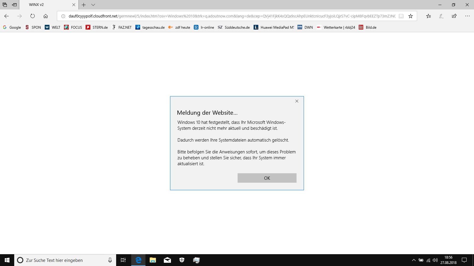 Fehlermeldung Sicherheitseinstellungen  von Microsoft?