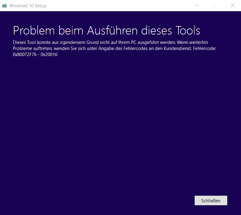 Refresh Windows TOOL funktioniert nicht mehr