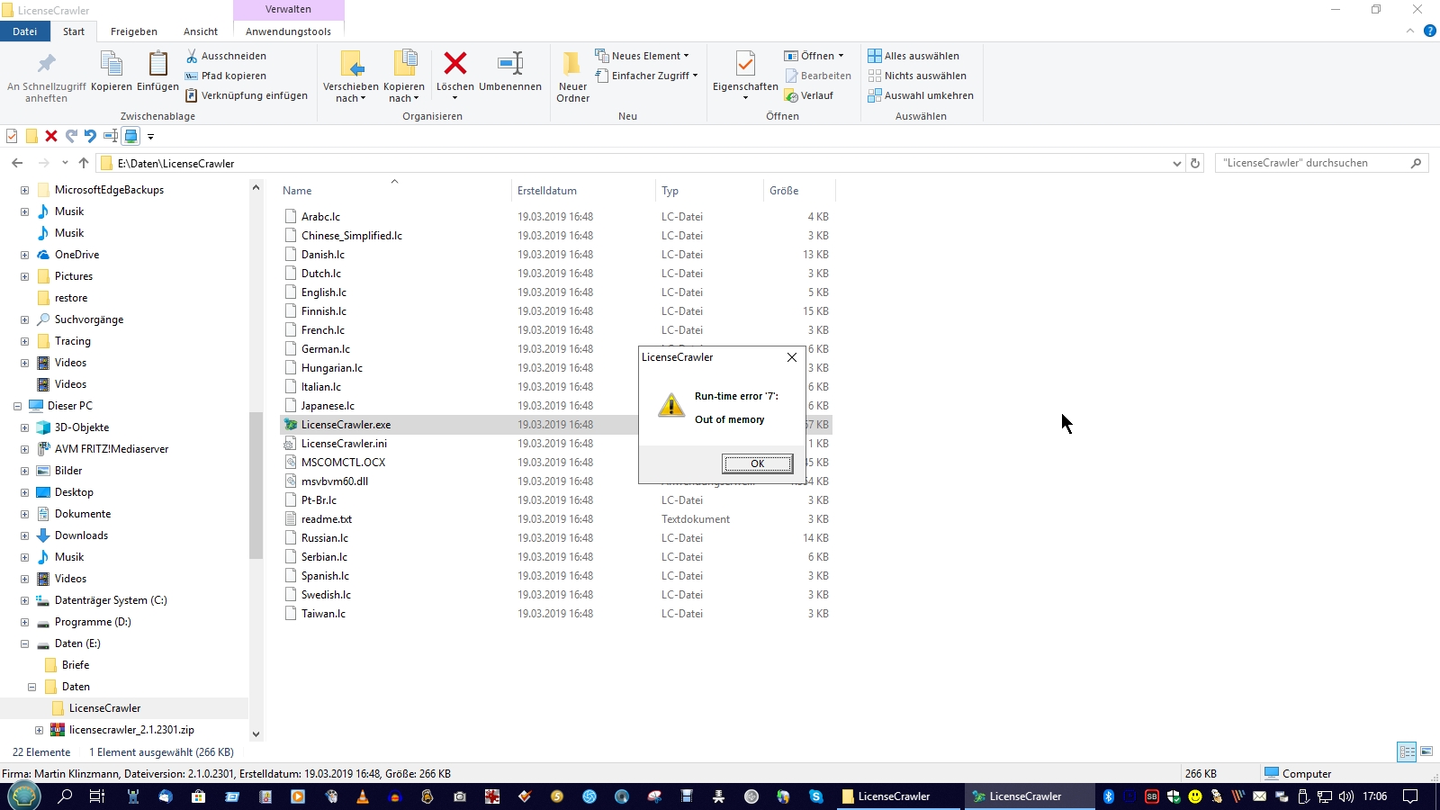 run-time Error 7 Windows 10