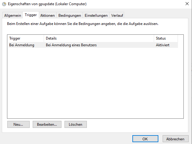 Aufgabenplanung funktioniert nicht