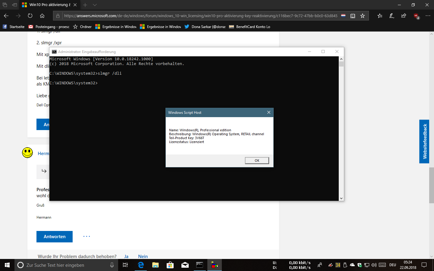 Win10 Pro aktivierung & Key reaktivierung