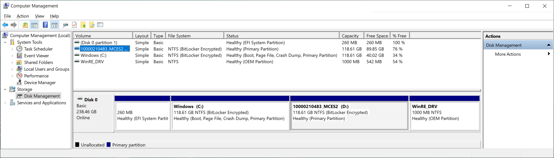 BitLocker wird nach Umpatinionierung als aktiviert angezeigt, obwohl nicht aktiert,...