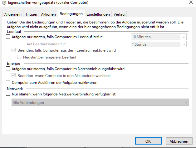 Aufgabenplanung funktioniert nicht