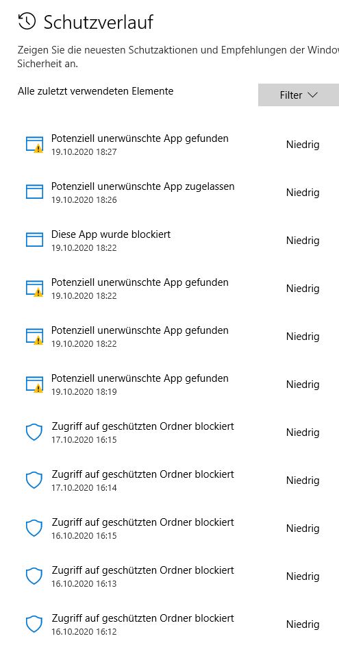 win 10 schutzverlauf was tun?