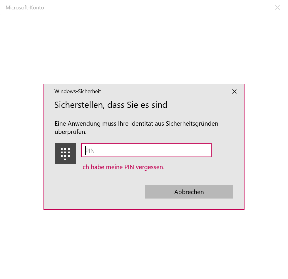 Einrichten Windows Hello-PIN und Fingerabdruckerkennung nicht möglich