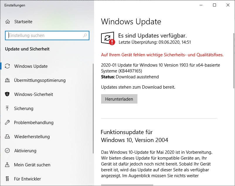 WindowsUpdate kann nicht geamcht werden