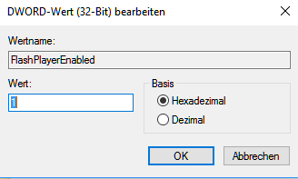 Adobe Flash Player mit Edge