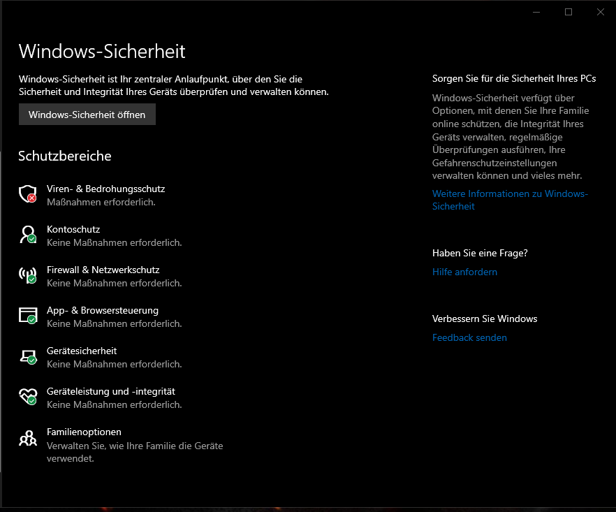 Windows-Defender/Viren-& Bedrohungsschutz