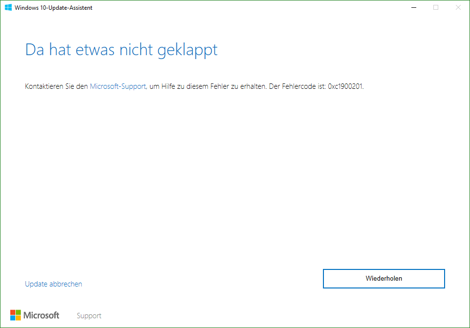 Win 10 Update seit Monaten nicht möglich