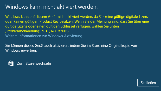 Windows aktivieren nach Hardware wechsel