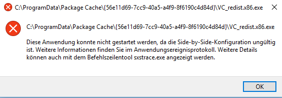 Side by Side Konfigurationsprobleme blockieren beinahe alle Programme, was kann ich tun?